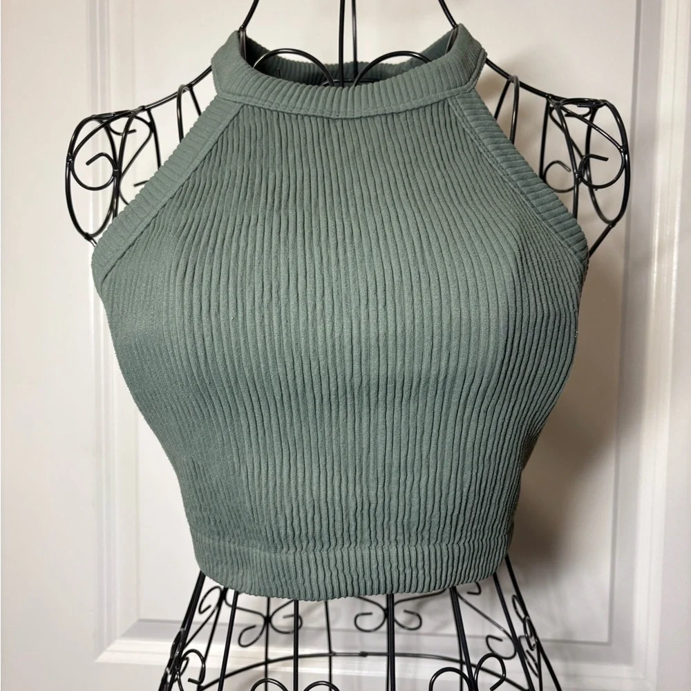Aerie Superchill Seamless High‎ Neck Bra Top - Picture 2 of 6